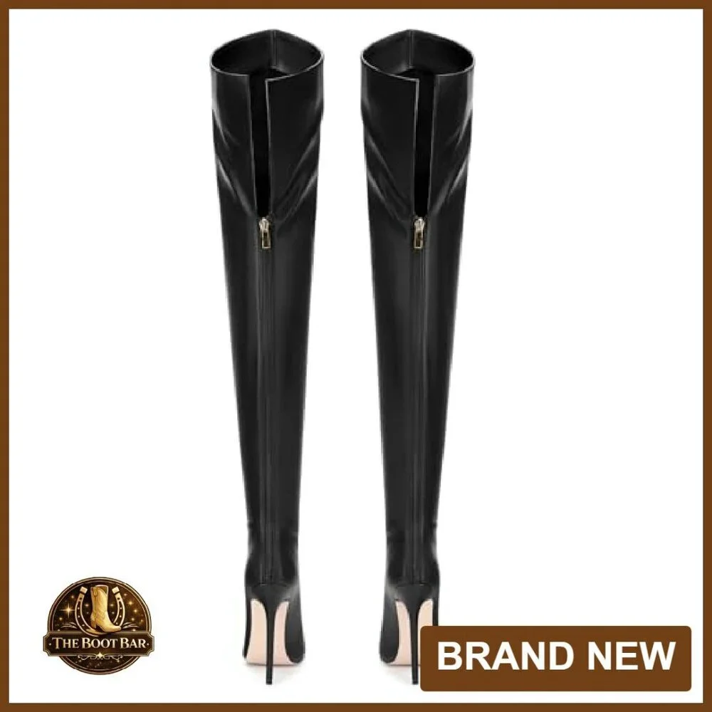 Over The Knee Thigh High Heel Boots Pointed Toe Stiletto Party Club Shoes